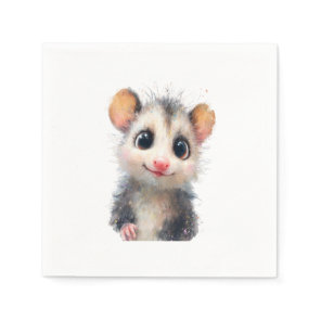 Opossum Birthday Napkin • Cute Woodland Party Serv