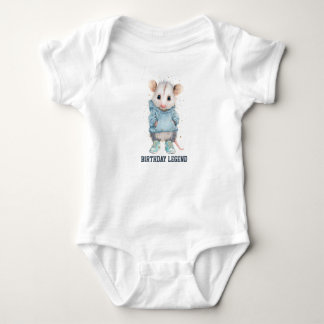Opossum Birthday Romper • Woodland Animal Outfit