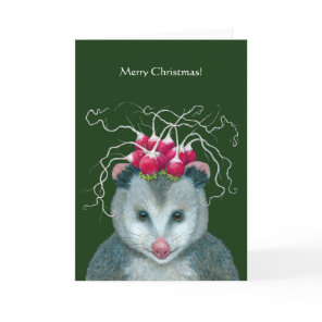 Opossum Christmas card