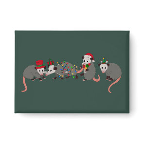 Opossum Christmas Cute Wild Animals Funny Xmas Button