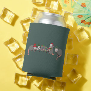 Opossum Christmas Cute Wild Animals Funny Xmas Can Cooler