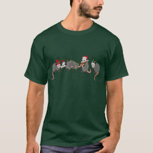 Opossum Christmas Cute Wild Animals Funny Xmas T-Shirt