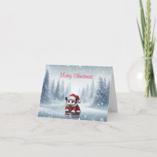 Opossum Christmas Greeting Card