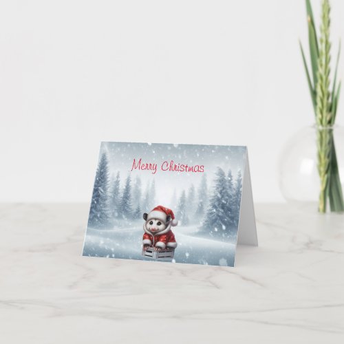 Opossum Christmas Greeting Card