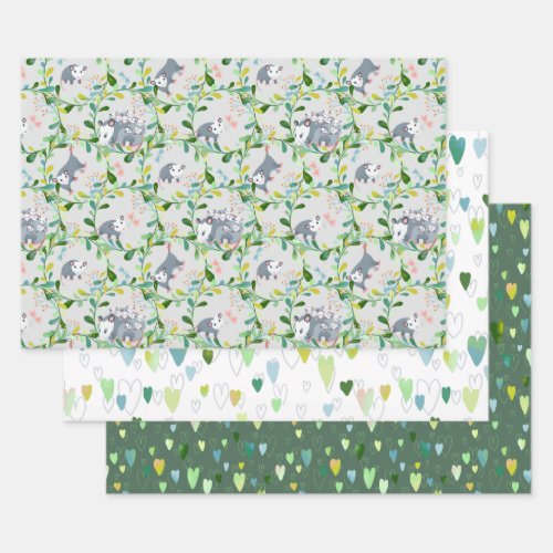 Opossum Circles Gift Wrapping Set Wrapping Paper S