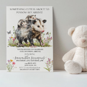 Opossum Cute Mama Baby Shower  Invitation