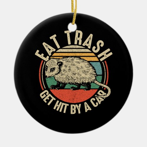 Opossum Eat Trash Get Hit By A Car Vintage Funny P Ceramic Ornament