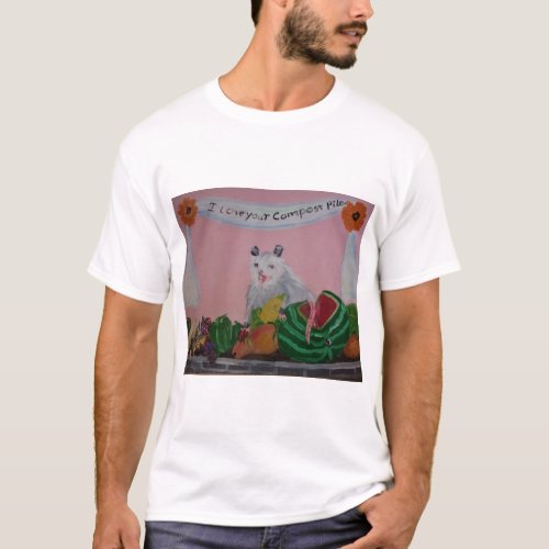 Opossum giving a compliment possum art T_Shirt