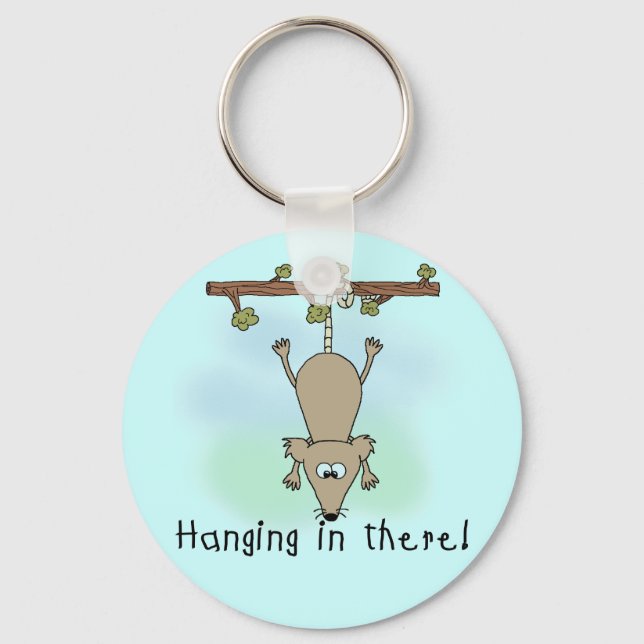 Opossum Hanging in There Keychain (Front)