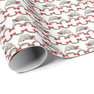 Opossum Holiday Wrapping Paper