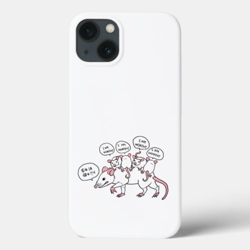 Opossum I AM WORTHY iPhone 13 Case