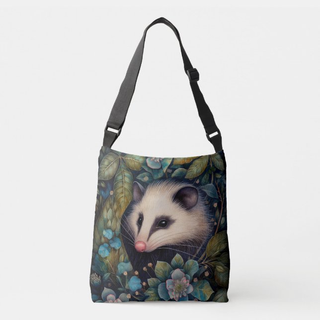 Opossum in the Brambles Crossbody Bag (Front)