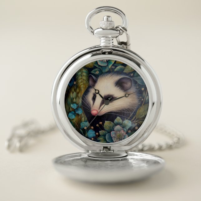 Opossum in the Brambles  Pocket Watch (Inside)
