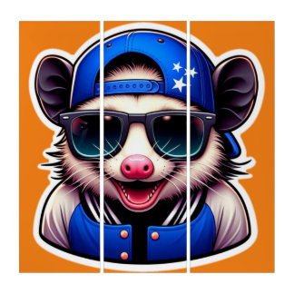 OPOSSUM IN VARSITY JACKET 3 TRIPTYCH