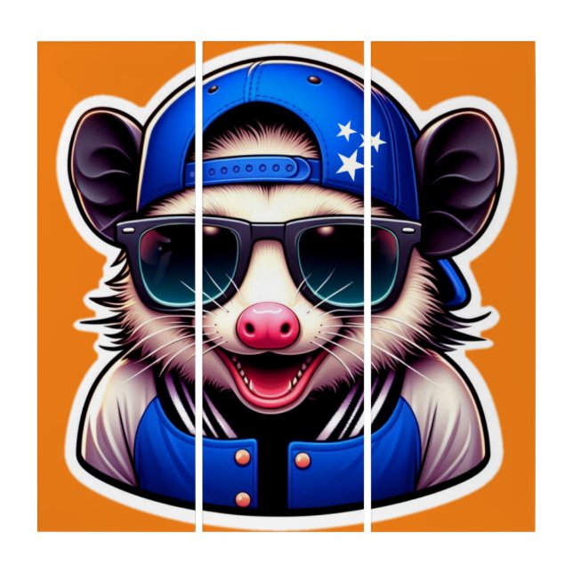 OPOSSUM IN VARSITY JACKET 3 TRIPTYCH (Front)