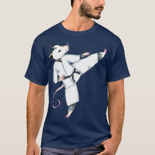 Opossum karate sport women man watercolor T-Shirt