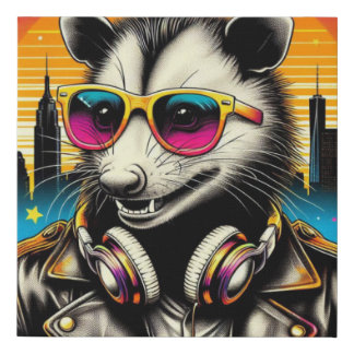 OPOSSUM-LIFE IN THE CITY 2 FAUX CANVAS PRINT