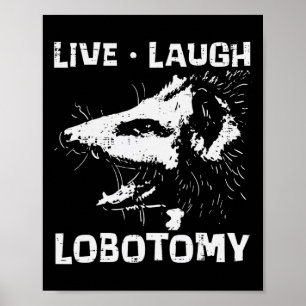 Opossum Live Love Lobotomy Possum Street Trash Cat Poster