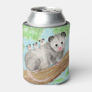 Opossum Mom Can Cooler
