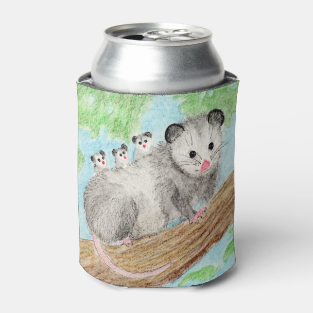 Opossum Mom Can Cooler (Can Front)