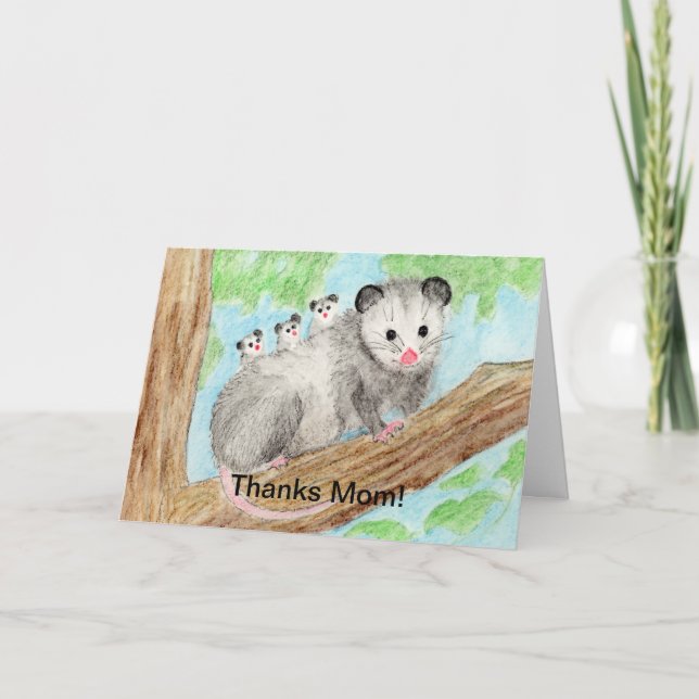 Opossum Mom Card (Front)