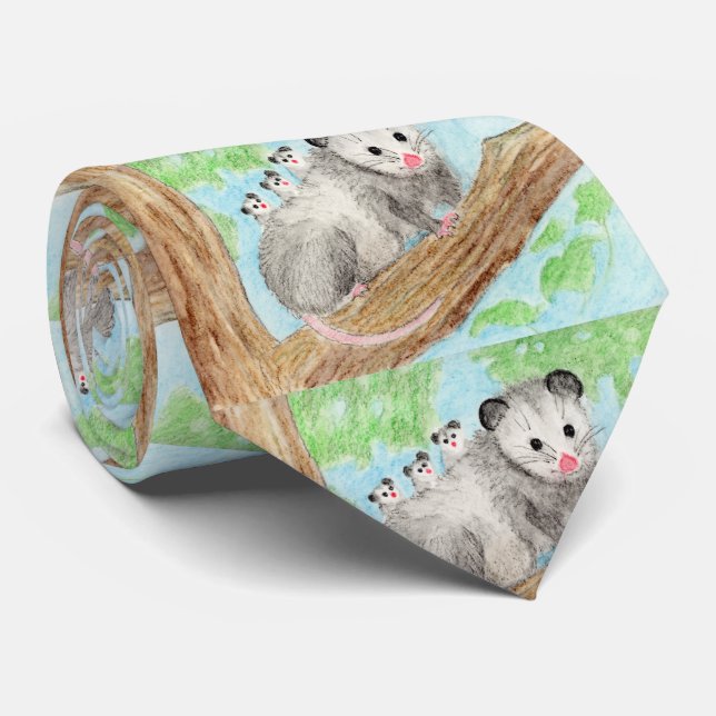 Opossum Mom Neck Tie (Rolled)