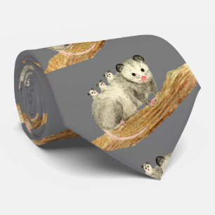 Opossum Mom Neck Tie