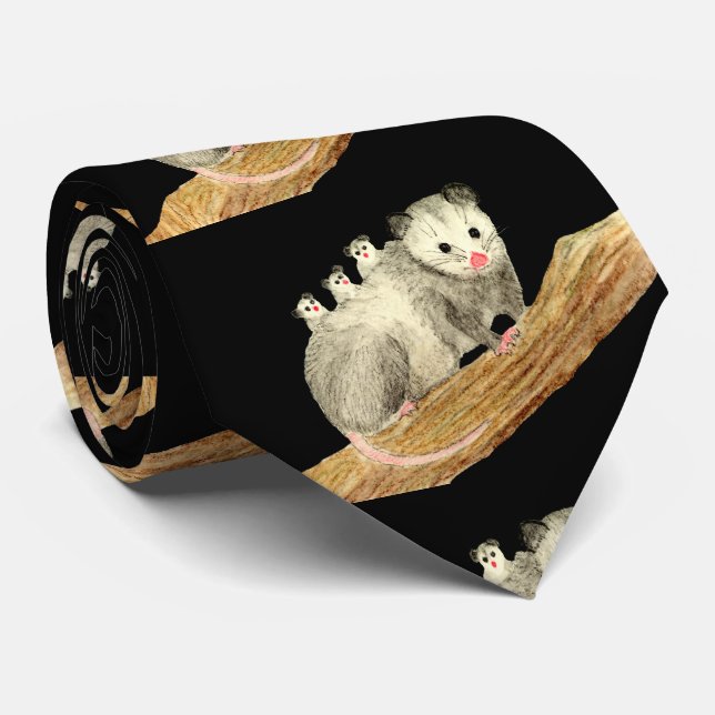 Opossum Mom Neck Tie (Rolled)