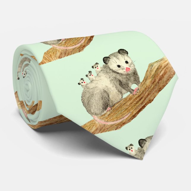 Opossum Mom Neck Tie (Rolled)