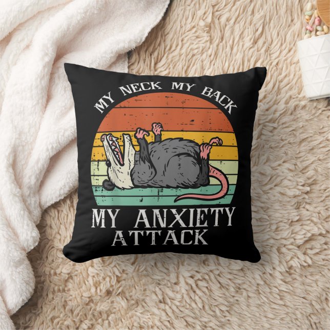 Opossum My Neck Back Anxiety Attack Possum Song Wo Throw Pillow (Blanket)