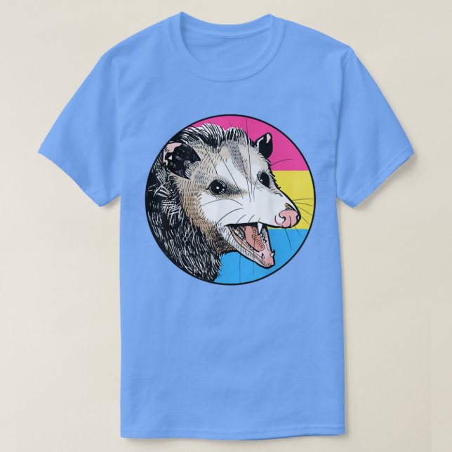 Opossum Panseual Flag Pan Pride LGBT Month  T-Shirt (Design Front)