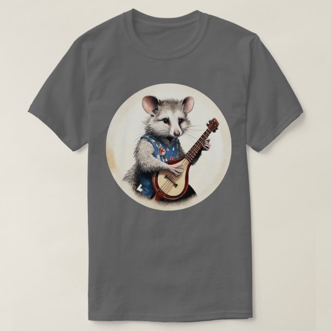 Opossum playing banjo 2 T-Shirt (Design Front)