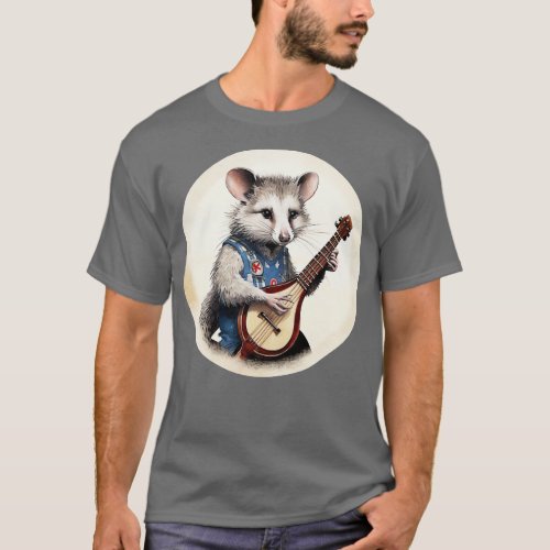 Opossum playing banjo 2 T_Shirt