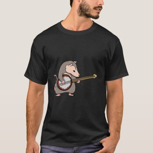 Opossum Playing The Banjo I Possum I Opossum T_Shirt