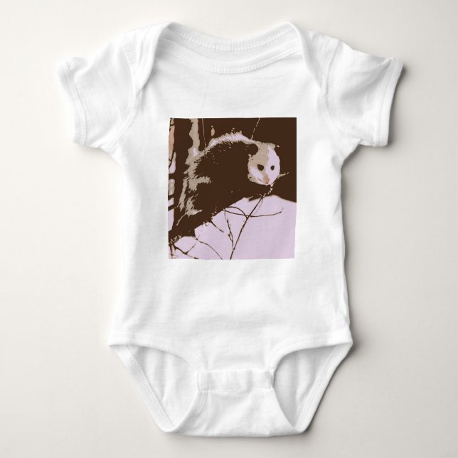 Opossum Pop Art Baby Bodysuit (Front)