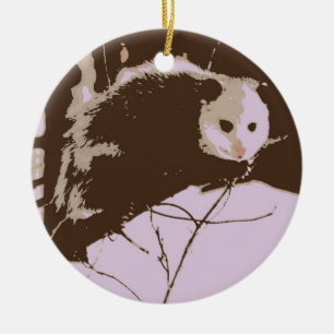 Opossum Pop Art Ceramic Ornament