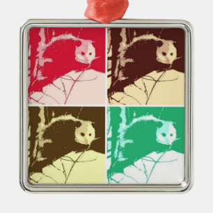 Opossum Pop Art Metal Ornament