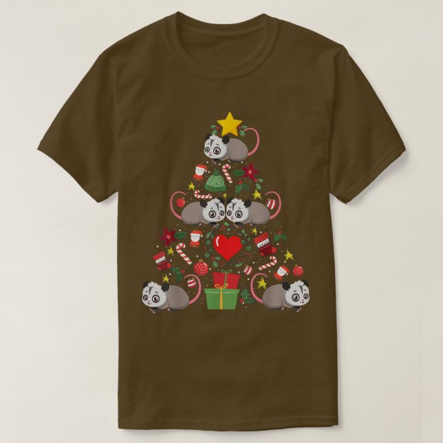 Opossum Possum Christmas Ornament Tree Funny  T-Shirt (Design Front)