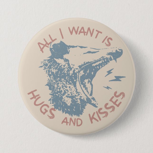 Opossum Possum Wishing For Love Funny Animal Meme Button (Front)