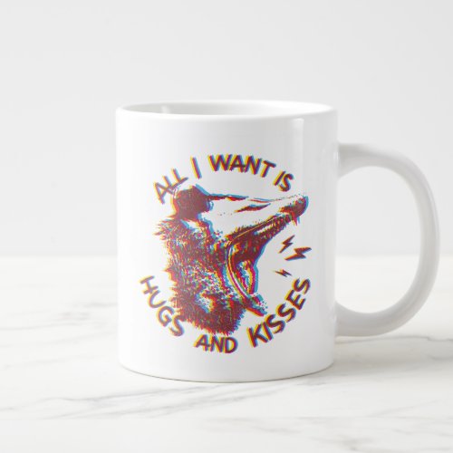 Opossum Possum Wishing For Love Funny Animal Meme Giant Coffee Mug