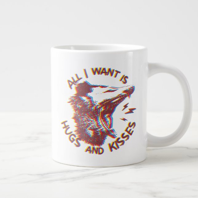 Opossum Possum Wishing For Love Funny Animal Meme Giant Coffee Mug (Right)