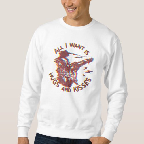 Opossum Possum Wishing For Love Funny Animal Meme Sweatshirt