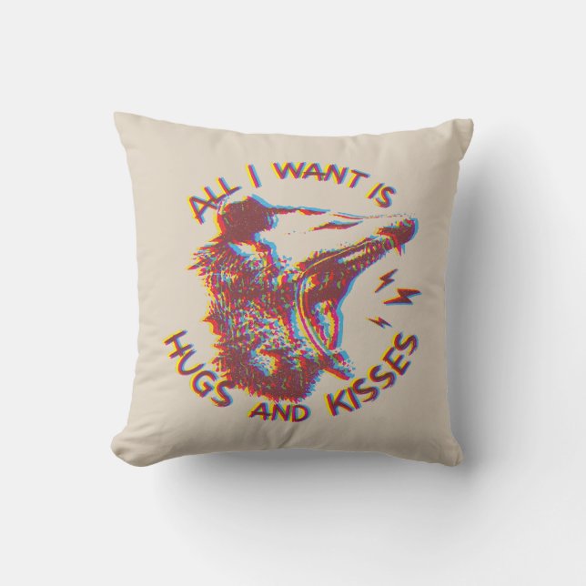 Opossum Possum Wishing For Love Funny Animal Meme Throw Pillow (Front)