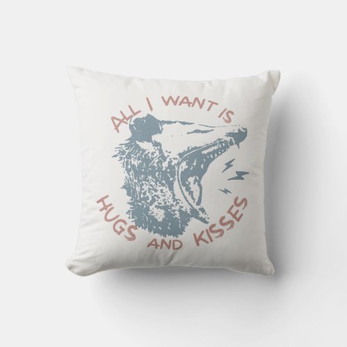 Opossum Possum Wishing For Love Funny Animal Meme Throw Pillow