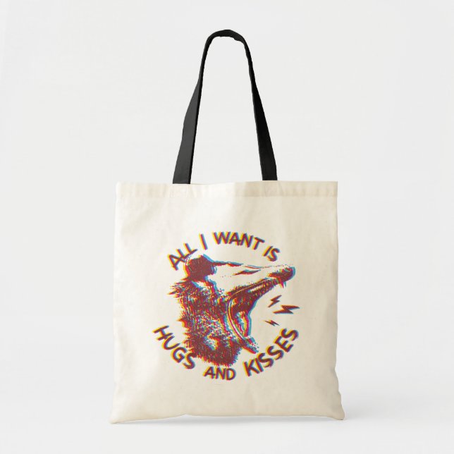 Opossum Possum Wishing For Love Funny Animal Meme Tote Bag (Front)