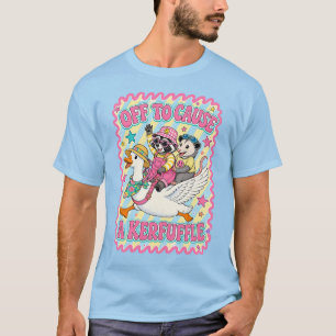 Opossum Raccoon Silly Goose , Hand Drawn Sarcastic T-Shirt
