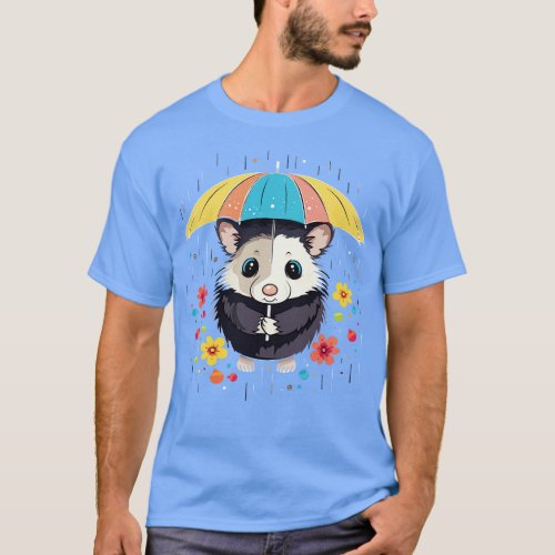 Opossum Rainy Day With Umbrella T_Shirt
