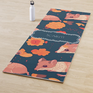 Opossum Retro Colorful Personalized Pattern Yoga Mat
