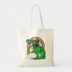 Opossum Riding Dinosaur T Rex Funny Trash Garbage  Tote Bag
