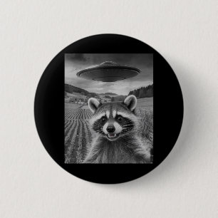Opossum Selfie With Alien Ufo Funny Possum Gifts F Button
